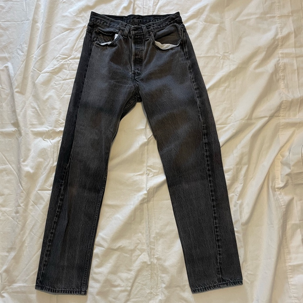 Levi’s 501 black button fly jeans.